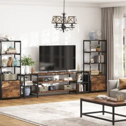Tribesigns Tv Stands*TV Stand, 3-Tier Media Entertainment Center for TV up to 85