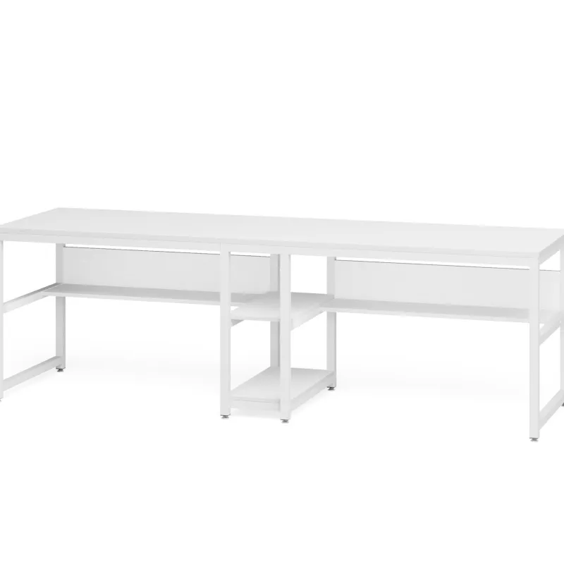 Tribesigns Desks*Two Person Desk, 78.7" Computer Double Desk with Bookshelf