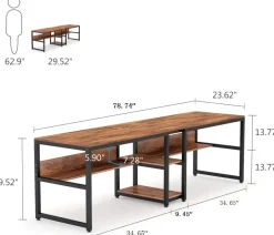 Tribesigns Desks*Two Person Desk, 78.7