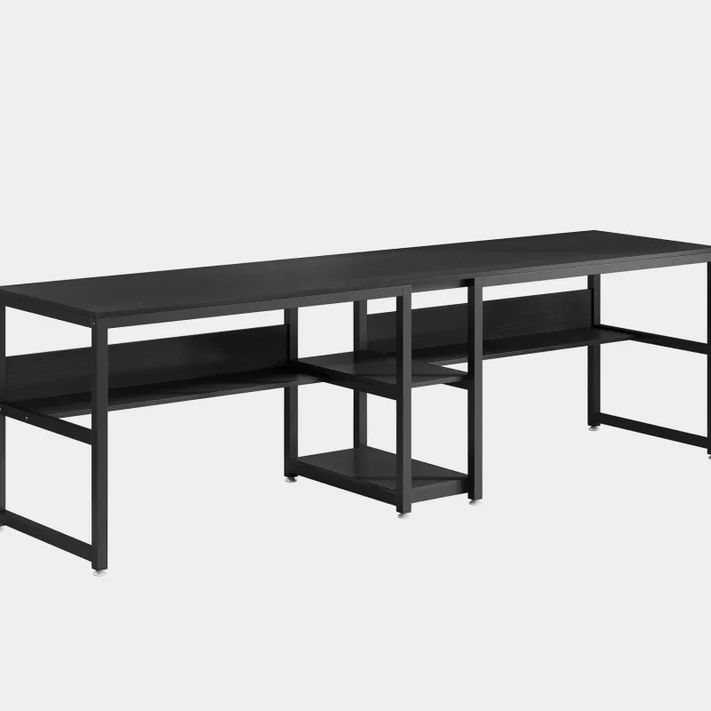Tribesigns Desks*Two Person Desk, 78.7" Computer Double Desk with Bookshelf
