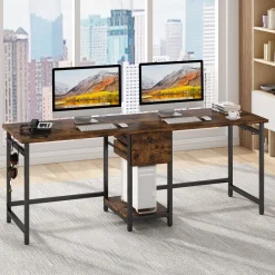 Tribesigns Desks*Two Person Desk, 78’’ Double Computer Desk with Drawers