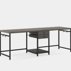 Tribesigns Desks*Two Person Desk, 78’’ Double Computer Desk with Drawers