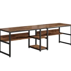 Tribesigns Desks*Two Person Desk, Computer Desk Double Workstation with Shelves