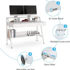 Tribesigns Desks*White Computer Desk, 47