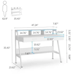 Tribesigns Desks*White Computer Desk, 47