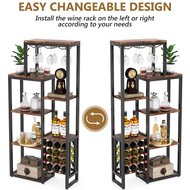 Tribesigns Wine Racks|Wine Racks*Wine Rack, 5-Tier Freestanding Wine Display Shelf