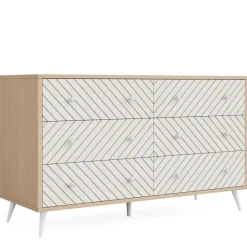Tribesigns Chests Of Drawers*Wood 6 Drawer Chest, Storage Cabinet Dresser with Metal Legs