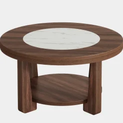Tribesigns Coffee Tables*Wood Coffee Table, Round 2 - Tier Accent Center Table