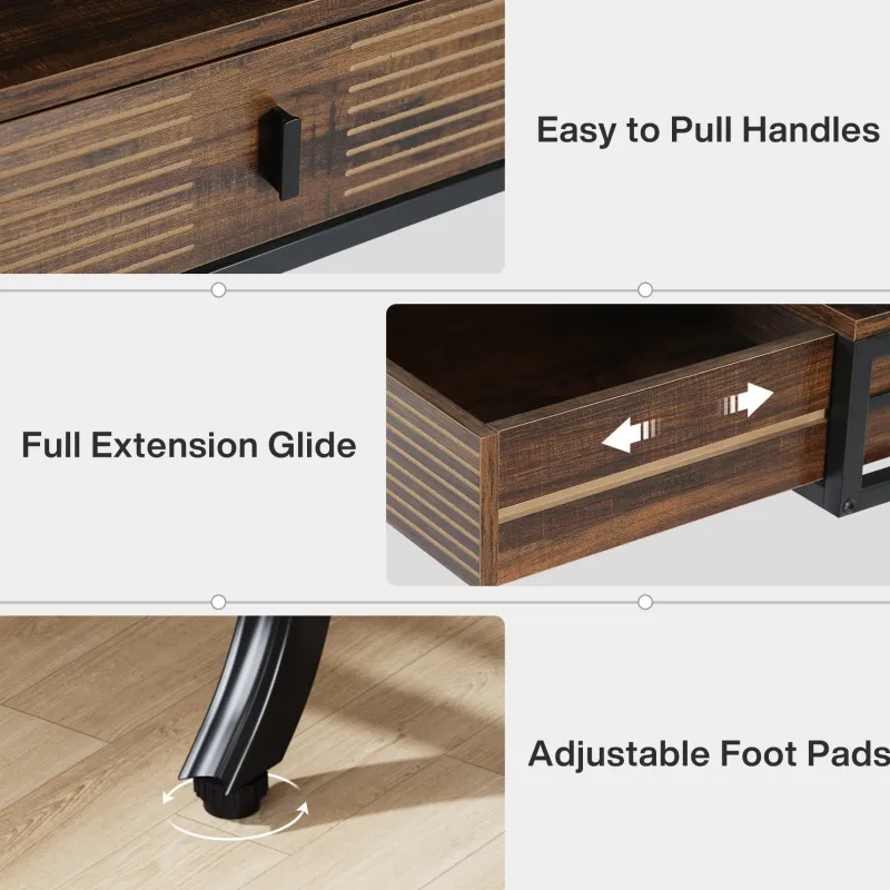 Tribesigns Desks*Wood Computer Desk, 55" Home Office Desk with Drawer Cabinet