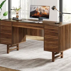 Tribesigns Desks*Wood Computer Desk, 59" Home Office Desk with Drawers