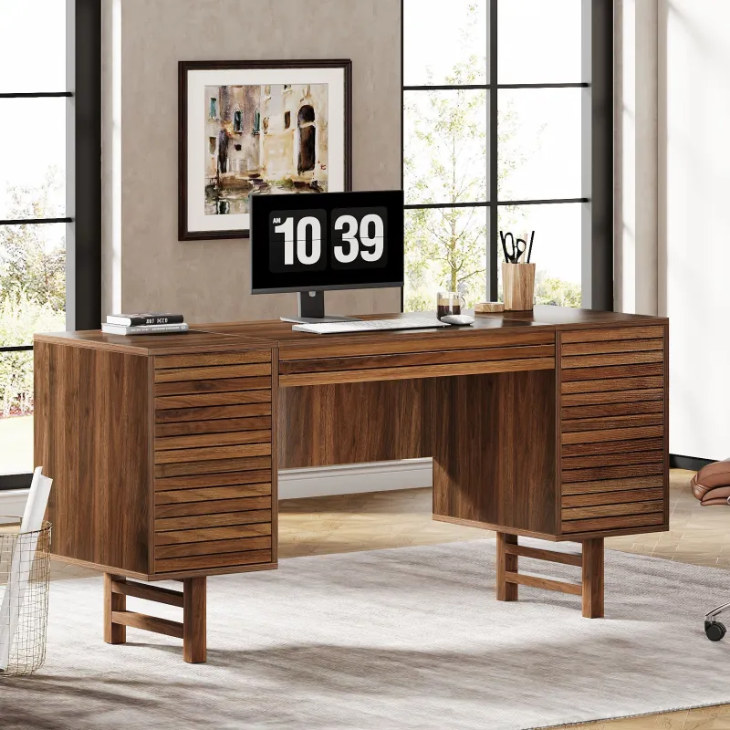 Tribesigns Desks*Wood Computer Desk, 59" Home Office Desk with Drawers