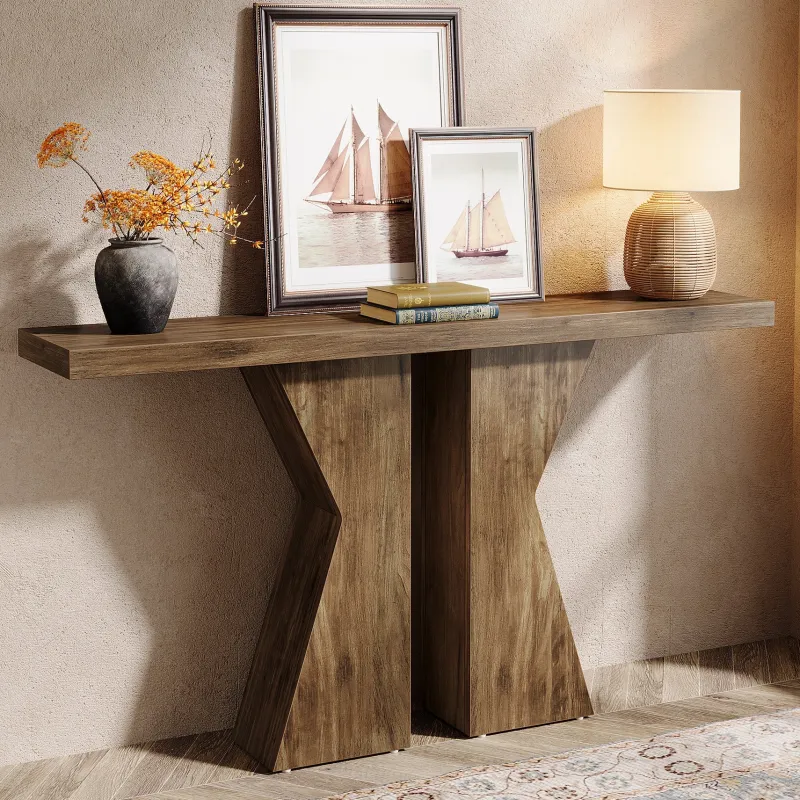 Tribesigns Console Tables|Console Tables*Wood Console Table, 55" Sofa Table Entryway Table with K - Shaped Frame