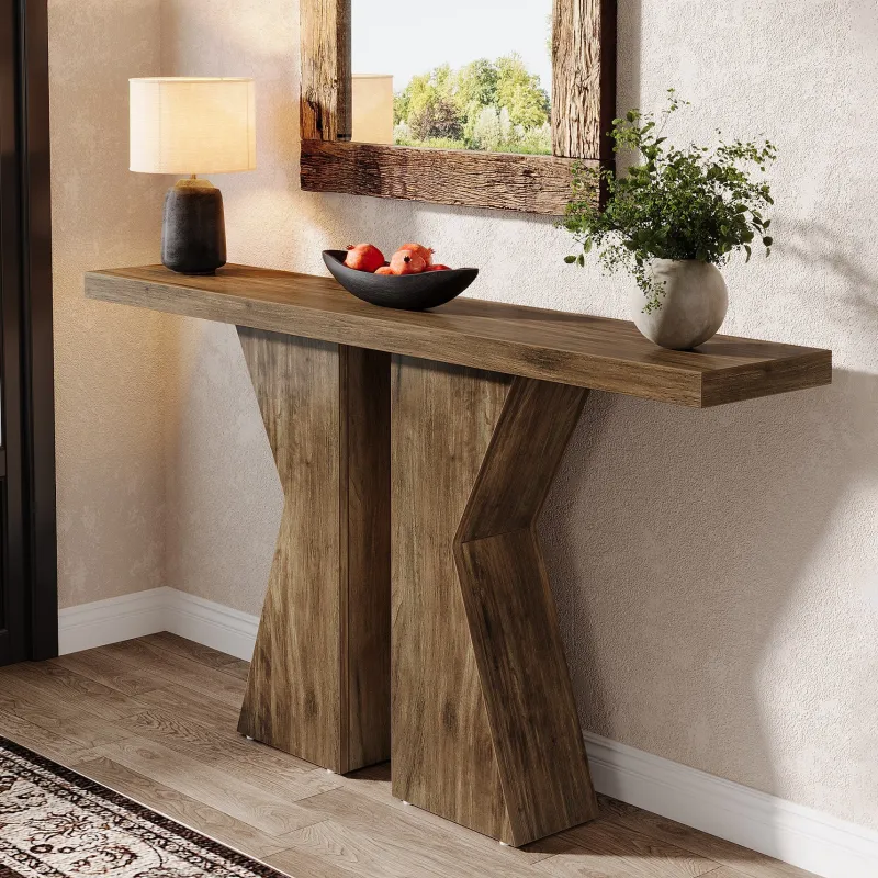 Tribesigns Console Tables|Console Tables*Wood Console Table, 55" Sofa Table Entryway Table with K - Shaped Frame