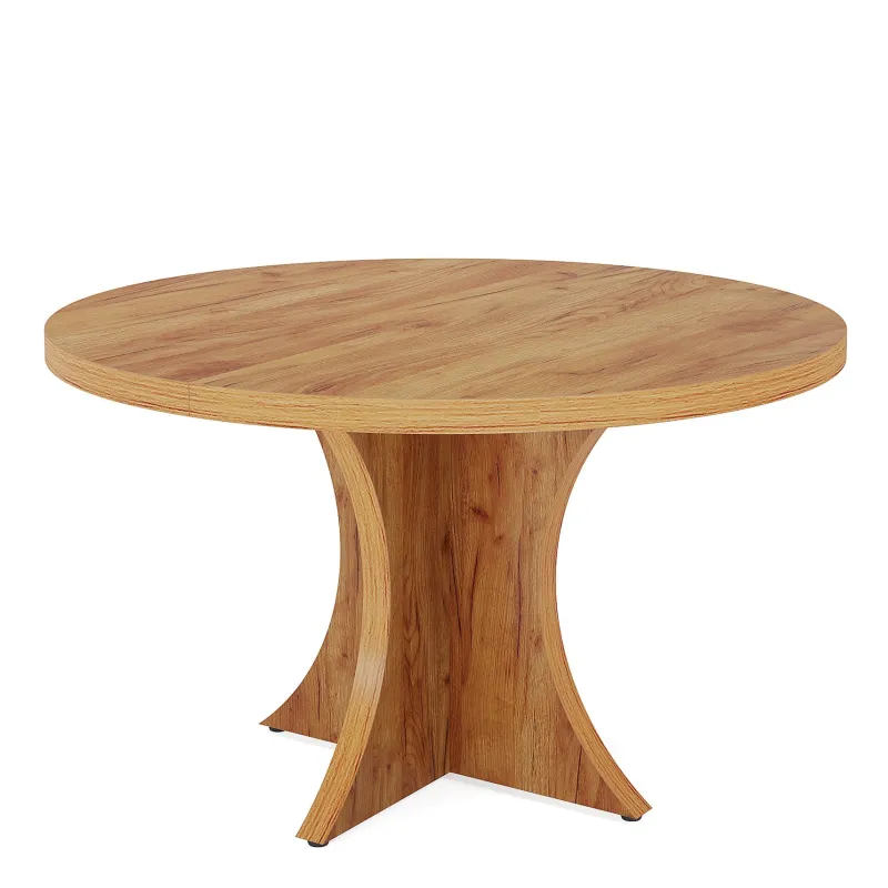 Tribesigns Dining Tables*Wood Dining Table, 47.24 Inches Round Kitchen Table for 4-6