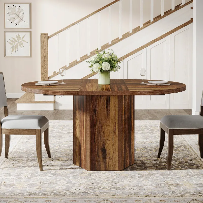 Tribesigns Dining Tables*Wood Dining Table, 55" Kitchen Dinner Table For 4 - 6