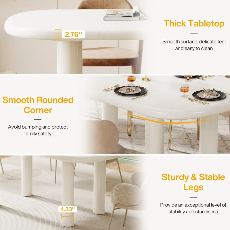 Tribesigns Dining Tables*Wood Dining Table, 63" Modern Oval Kitchen Table for 4 - 6 People