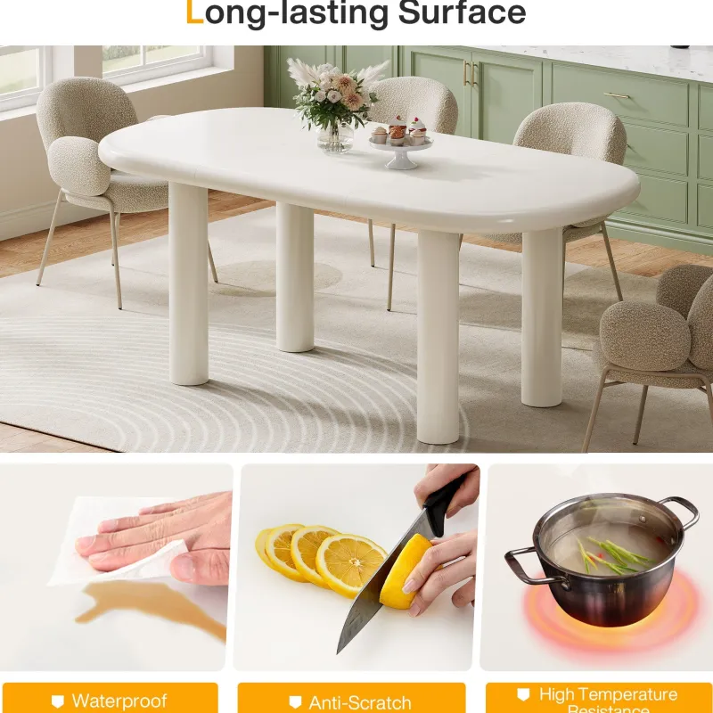 Tribesigns Dining Tables*Wood Dining Table, 63" Modern Oval Kitchen Table for 4 - 6 People