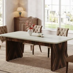 Tribesigns Dining Tables*Wood Dining Table, 70" Rectangle Kitchen Table for 6 People