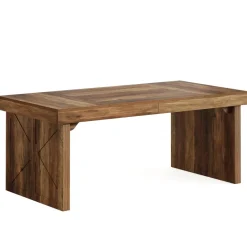 Tribesigns Dining Tables*Wood Dining Table, 63" Rustic Rectangular Kitchen Table