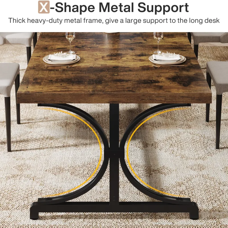 Tribesigns Dining Tables*Wood Dining Table, 62.4" Sturdy Kitchen Table for Kitchen, Living Room