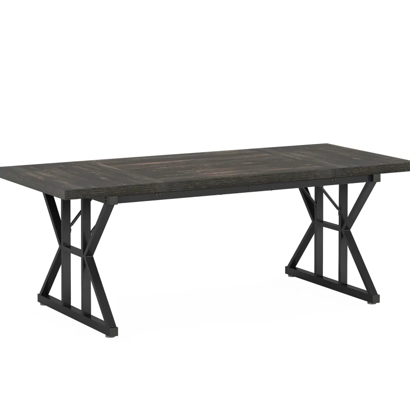 Tribesigns Dining Tables*Wood Dining Table, Farmhouse 70.8" Kitchen Table for 6 People