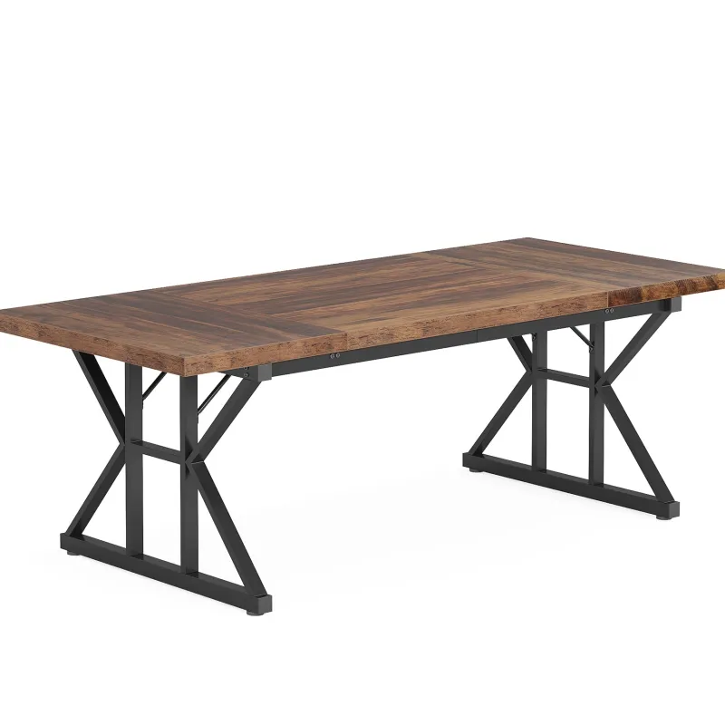 Tribesigns Dining Tables*Wood Dining Table, Farmhouse 70.8" Kitchen Table for 6 People
