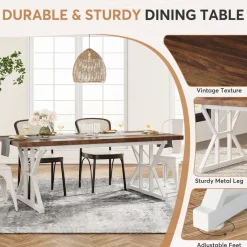 Tribesigns Dining Tables*Wood Dining Table, Farmhouse 70.8