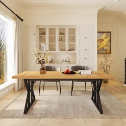 Tribesigns Dining Tables*Wood Dining Table, Farmhouse 70.8