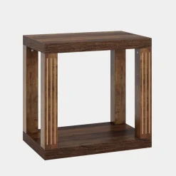 Tribesigns End & Side Tables*Wood End Table, 2 - Tier Farmhouse Side Table with Storage Shelf