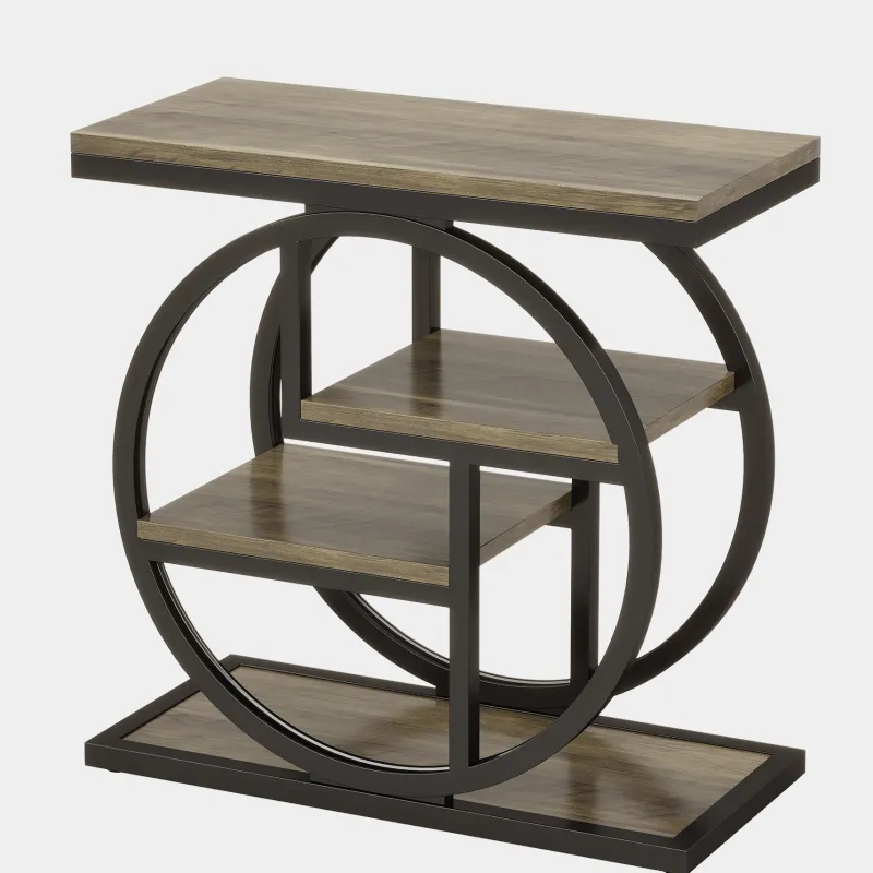 Tribesigns End & Side Tables*Wood End Table, 4 - Tier Side Table with Storage Shelves