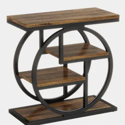 Tribesigns End & Side Tables*Wood End Table, 4 - Tier Side Table with Storage Shelves
