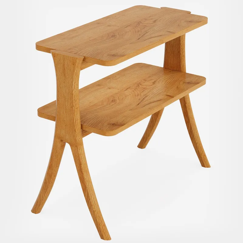 Tribesigns End & Side Tables*Wood End Table, Farmhouse Side Table with 2 - Tier Storage Shelf