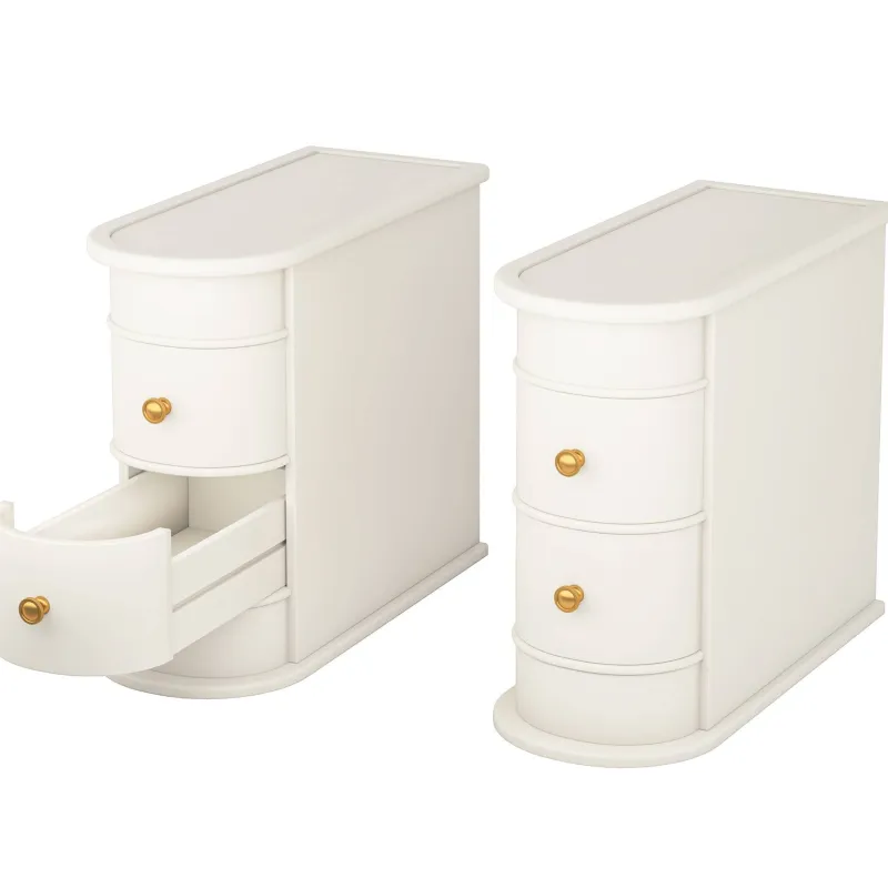 Tribesigns Nightstands*Wood End Table, Narrow Side Table Nightstand with 2 Drawers