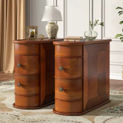 Tribesigns Nightstands*Wood End Table, Narrow Side Table Nightstand with 2 Drawers
