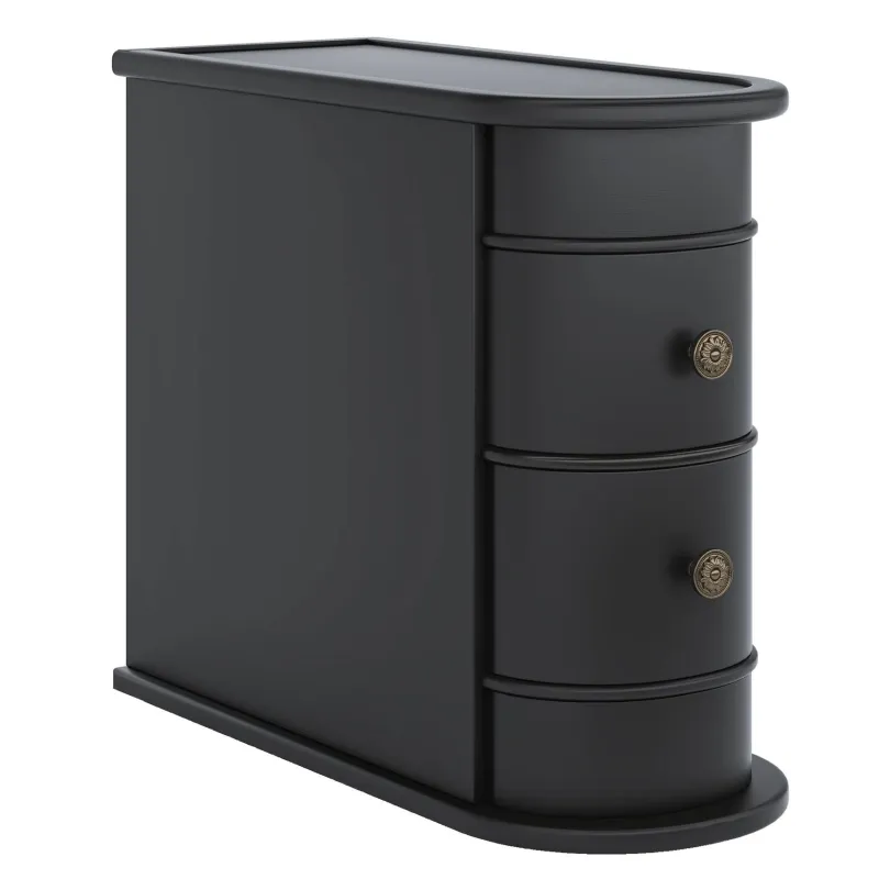 Tribesigns Nightstands*Wood End Table, Narrow Side Table Nightstand with 2 Drawers