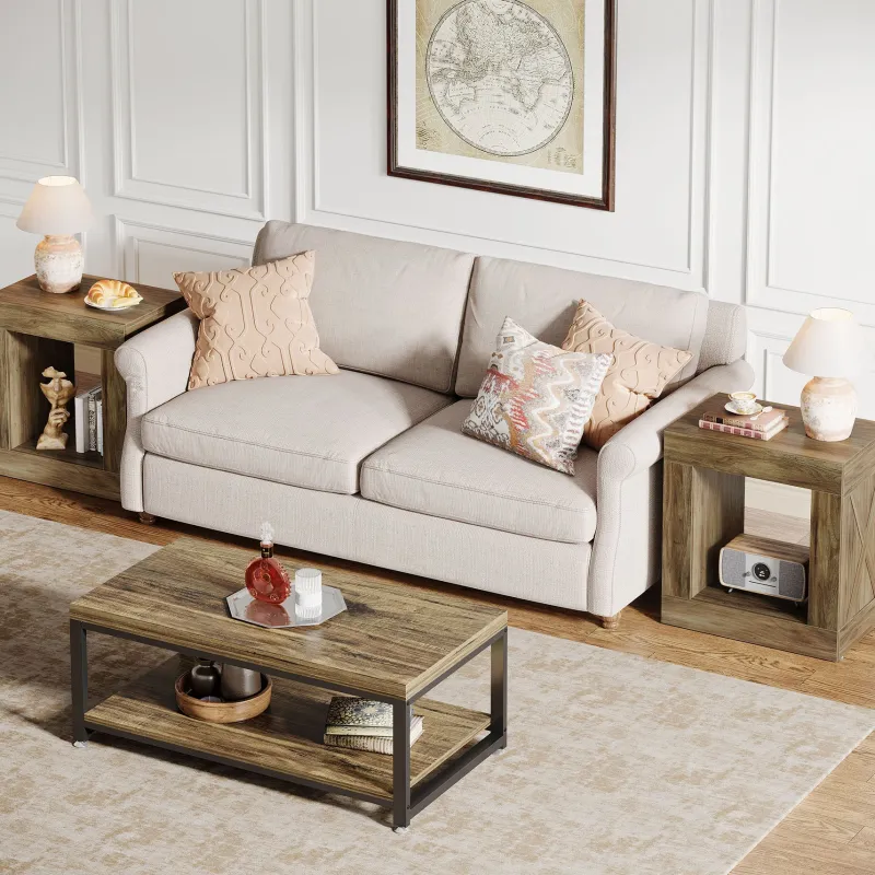 Tribesigns End & Side Tables*Wood End Table, Small Sofa Side Table With Storage