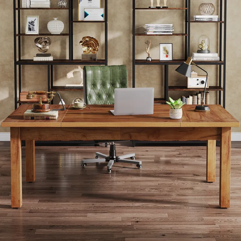 Tribesigns Desks*Wood Executive Desk, 70.9" Computer Desk Large Office Desk
