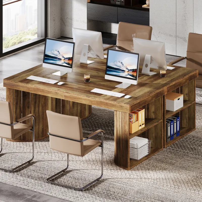 Tribesigns Desks*Wood Executive Desk, 63" Computer Desk Office Desk with Storage