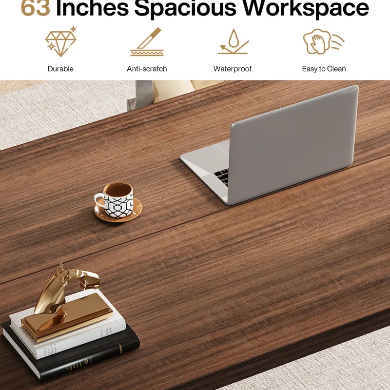Tribesigns Desks*Wood Executive Desk, 62.99" Sturdy Computer Desk Conference Table