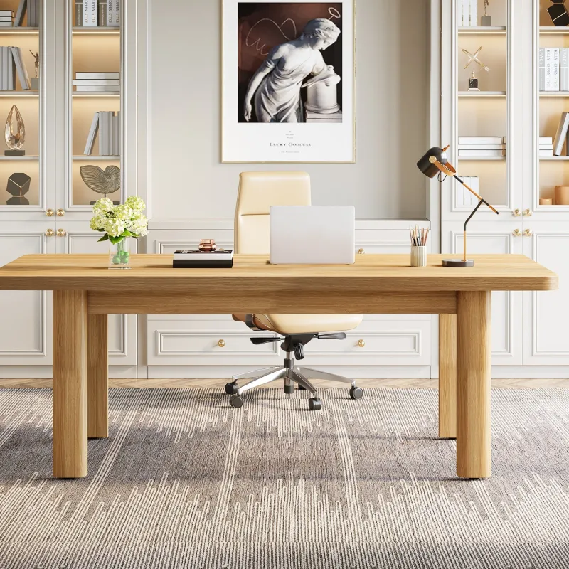 Tribesigns Desks*Wood Executive Desk, 62.99" Sturdy Computer Desk Conference Table
