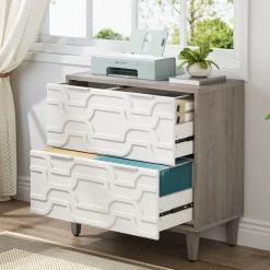 Tribesigns File Cabinets|File Cabinets*Wood File Cabinet, 2-Drawer Storage Cabinet for A4/Letter/Legal Size