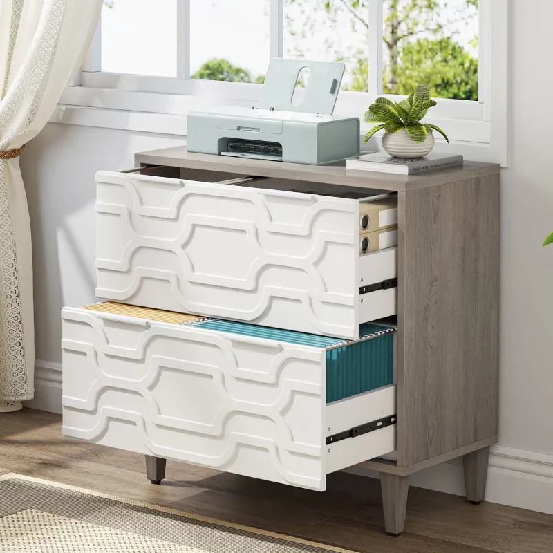 Tribesigns File Cabinets|File Cabinets*Wood File Cabinet, 2-Drawer Storage Cabinet for A4/Letter/Legal Size
