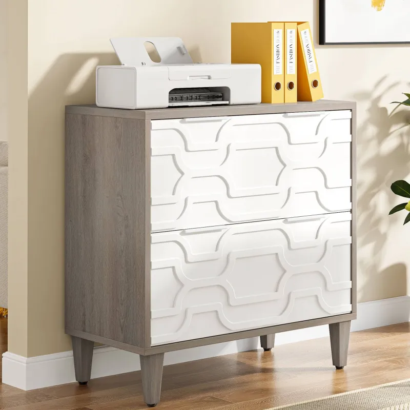 Tribesigns File Cabinets|File Cabinets*Wood File Cabinet, 2-Drawer Storage Cabinet for A4/Letter/Legal Size