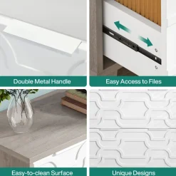 Tribesigns File Cabinets|File Cabinets*Wood File Cabinet, 2-Drawer Storage Cabinet for A4/Letter/Legal Size