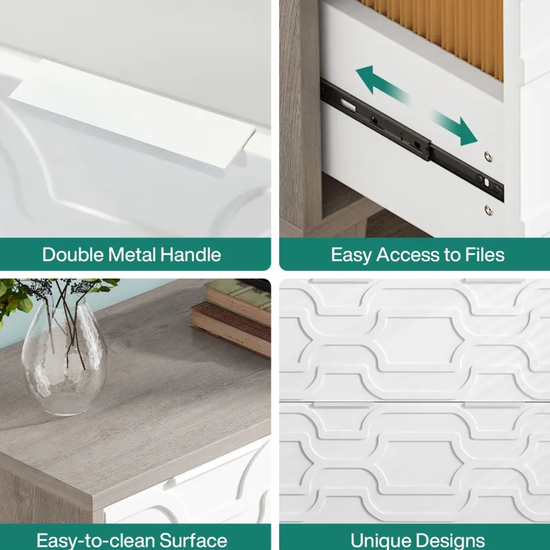 Tribesigns File Cabinets|File Cabinets*Wood File Cabinet, 2-Drawer Storage Cabinet for A4/Letter/Legal Size