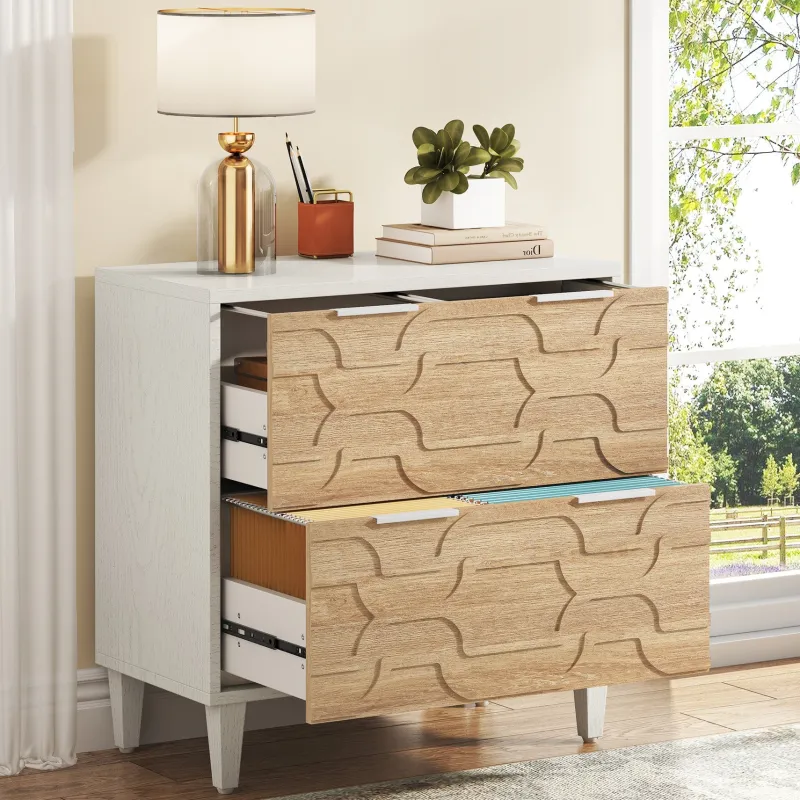 Tribesigns File Cabinets|File Cabinets*Wood File Cabinet, 2-Drawer Storage Cabinet for A4/Letter/Legal Size