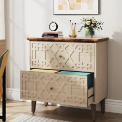 Tribesigns File Cabinets|File Cabinets*Wood File Cabinet, 2-Drawer Filing Cabinet Storage Cabinet
