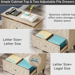 Tribesigns File Cabinets|File Cabinets*Wood File Cabinet, 2-Drawer Filing Cabinet Storage Cabinet