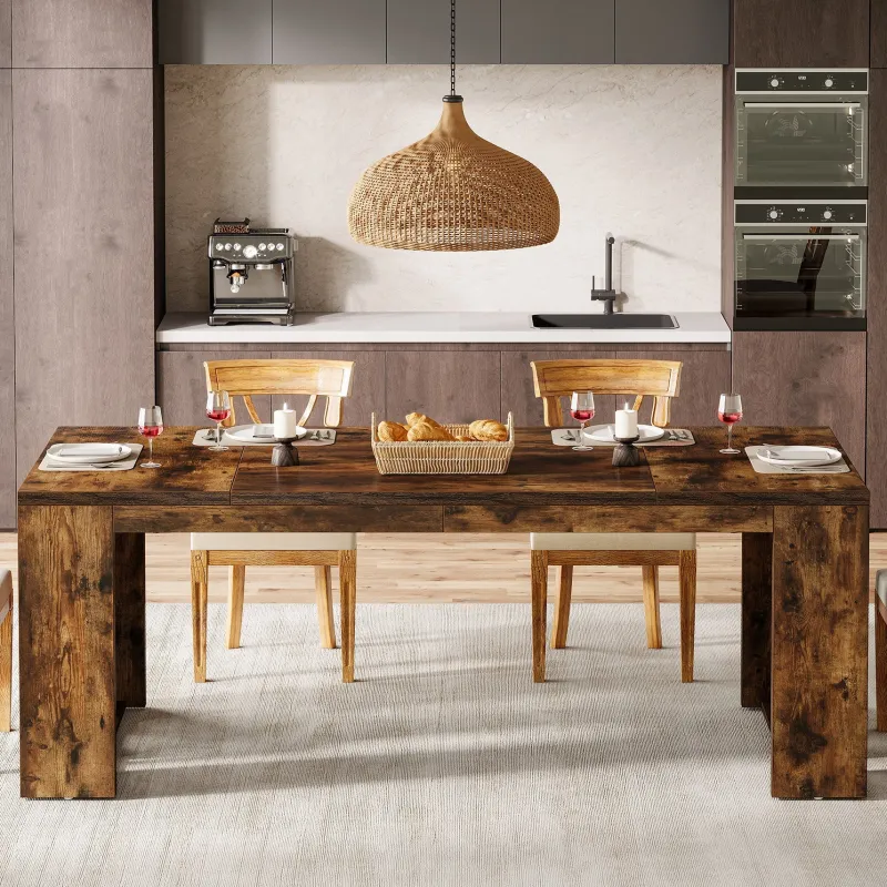 Tribesigns Dining Tables*Wood Kitchen Table, 63" Farmhouse Dining Table for 4 - 6 People