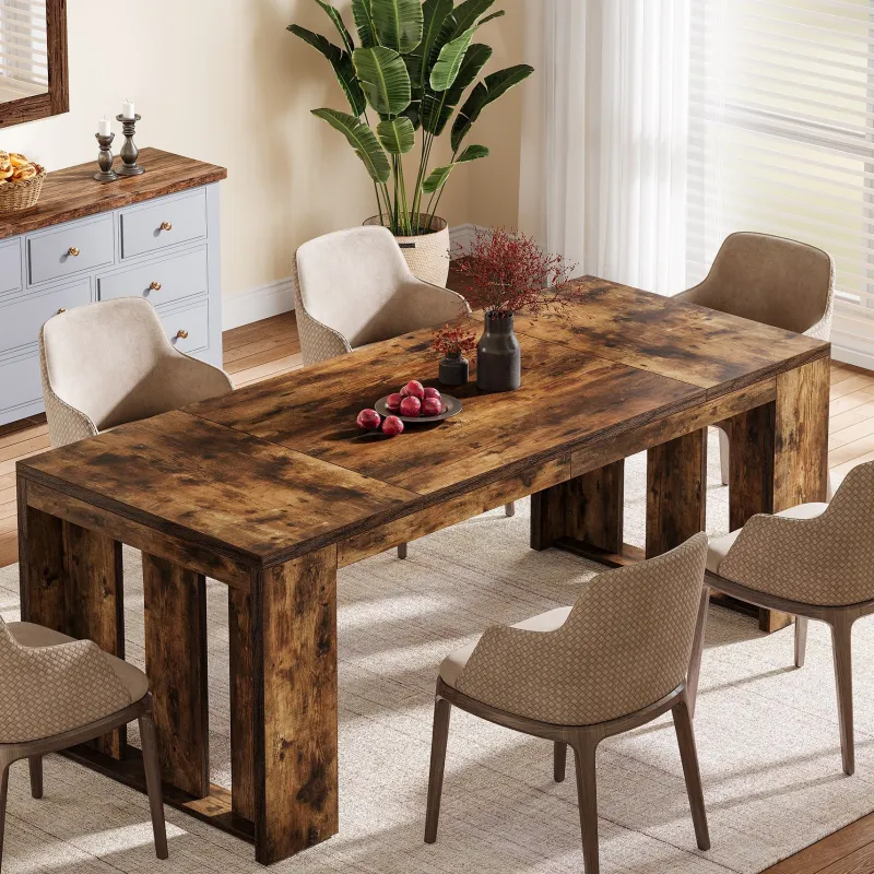 Tribesigns Dining Tables*Wood Kitchen Table, 63" Farmhouse Dining Table for 4 - 6 People